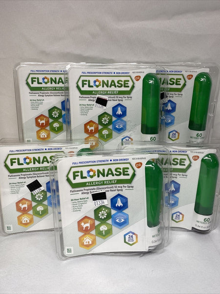 (6) Flonase Allergy Relief Nasal 6x 60 = 360 Metered Spray Non-Drowsy 7/21+ P144