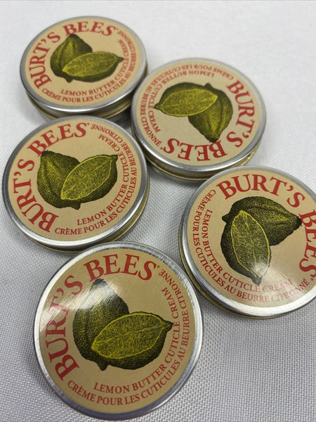 (5) Burt's Bees Lemon butter cuticle creme tin .3OZ