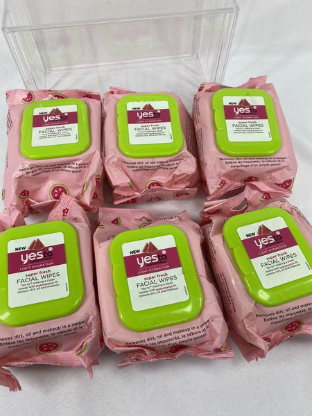 (6) Yes To Watermelon Light Hydration Super Fresh Facial Wipes Towelette 40ct