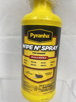 Pyranha Equine Horse insecticide Quart Wipe N Spray 32oz Kills Mosquitoes Flies