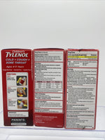 (3) Children's Tylenol Cold Cough Sore Throat Bubblegum 4oz 8/21+