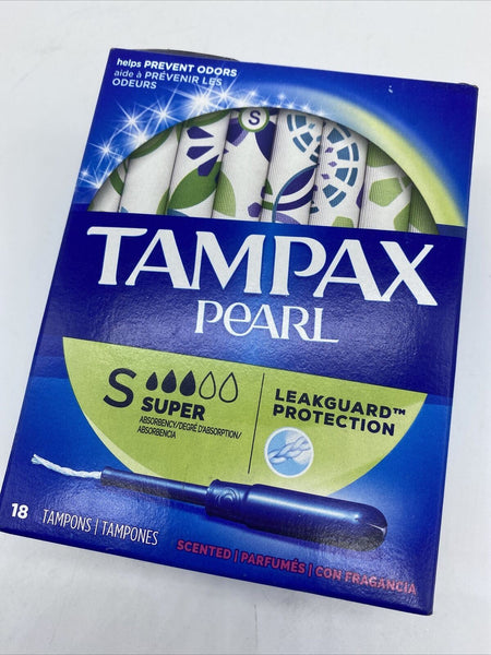 SCENTED Tampax Pearl Tampons Super Fresh Scent 18 Each