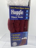 Huggle Slipper Socks Ultra Plush Premium Fleece  - Non-Slip One Size - RED