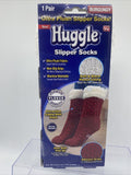 Huggle Slipper Socks Ultra Plush Premium Fleece  - Non-Slip One Size - RED