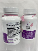 (2) Pink Stork True Milk Organic Lactation Breastfeeding Support 60 Capsule 8/21