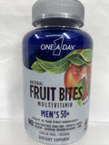 One A Day Natural Fruit Bites Men's 50+ Multivitamin 60 Gummy 9/22 COMBINE SHIP!