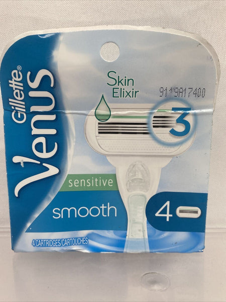 Gillette Venus Sensitive Smooth Razor Cartridges, 4 refill cartridges Elixir