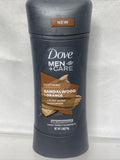 Dove Men+Care Soothing SANDALWOOD & ORANGE Antiperspirant Deodorant Stick 2.6oz