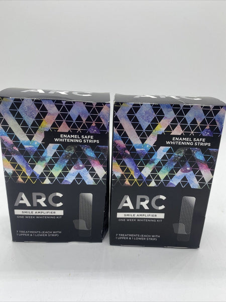 (2) ARC Smile Amplifier 1 Week Whitening Kit Strip 7 Treatments Upper Lower 7/22