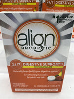 (3) Align Probiotic Supplement Digestive Support Banana Strawberry 24 Ct