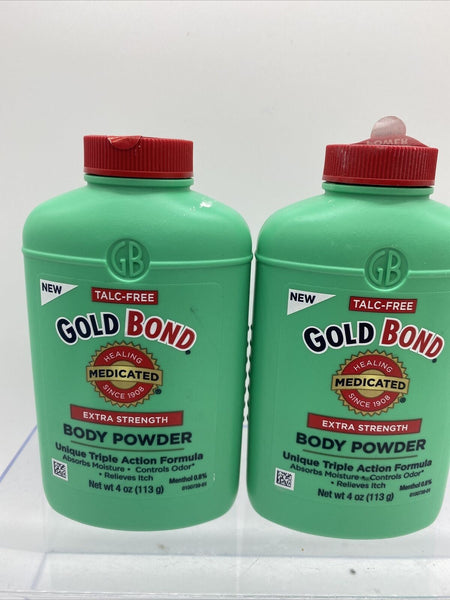 (2) Gold Bond Extra Strength Body Powder 4 oz 10 Itch Relief Odor Control 11/22
