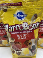 (3) Pedigree Marrobone Dog treats 1.5 lb pouch Real beef flavor