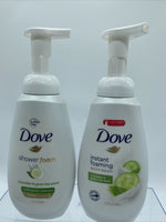 (2) Dove Instant Foaming Body wash Cucumber￼Green tea￼ Moisture Pump 13.5oz