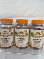 (3) Sundown Vitamin D3 Gummies 150 ct 50 mcg 2000 IU serving Non-GMO 7/22