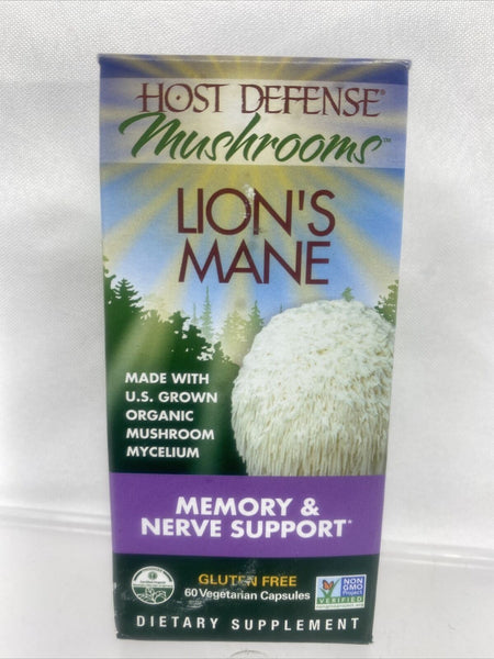 Host Defense Mushrooms Lion's Mane  & Nerve Support-60 Caps 1/24