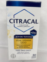 Citracal Slow Release 1200 mg Calcium Citrate 1000 IU Vitamin D3 80 Count 6/23