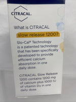 Citracal Slow Release 1200 mg Calcium Citrate 1000 IU Vitamin D3 80 Count 6/23