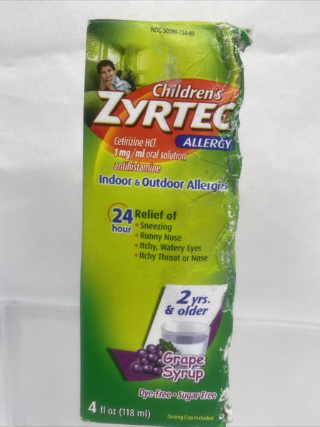 Zyrtec 24 Hr Children’s Allergy Syrup with Cetirizine Grape Flavor 4 oz 10/24