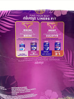 Always REGULAR radiant daily liners Multi style  UNSCENTED 54 count