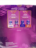 Always REGULAR radiant daily liners Multi style  UNSCENTED 54 count