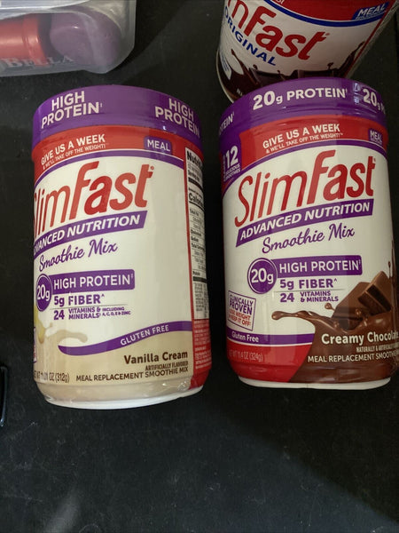 (2b) SlimFast Nutrition Protein Smoothie Meal Replacement Vanilla ￼& Chocolate