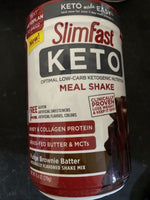 Slimfast Keto Meal Replacement Powder Fudge Brownie Batter Canister 13.4 oz NEW