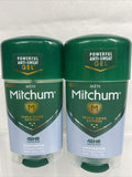 (2) Mitchum Men Antiperspirant / Deodorant UNSCENTED GEL Triple Odor D ￼2.25oz