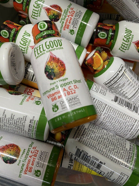 (20) Feel Good Immune Support Shot Fruit Punch Flavor Caps Vitamin 1.93oz 2/22