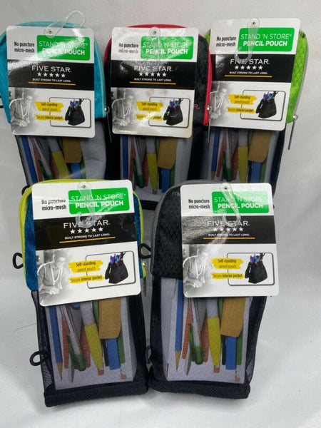 Mead Five Star Stand ‘N Store Pencil Pouch Case Fits 3 Ring Binder CHOOSE COLOR