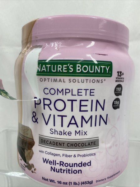 Complete Protein & Vitamin Shake Mix by Nature's Bounty Chocolate 6/22