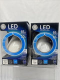 (2a) GE LED BR30 Dimmable Soft White Indoor Floodlight Bulb 10W 65 Watt Replace