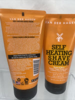 (2) Van Der Hagen Self Heating Shave Creme Warming Open Pores ￼6oz