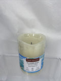 Flameless Candle 3 x 4-In. Pillar Led Wax Wick 5hr Timer ￼300hr Battery
