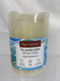 Flameless Candle 3 x 4-In. Pillar Led Wax Wick 5hr Timer ￼300hr Battery