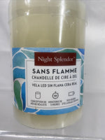 Flameless Candle 3 x 4-In. Pillar Led Wax Wick 5hr Timer ￼300hr Battery