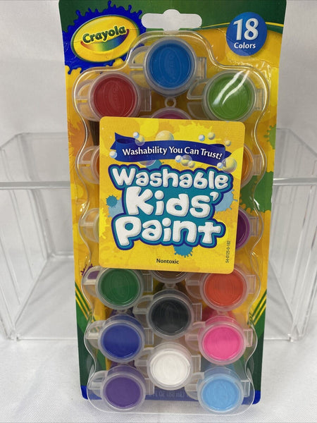 Crayola Washable Kids Paint Set & Paintbrush, 18 Count, Painting Supplies