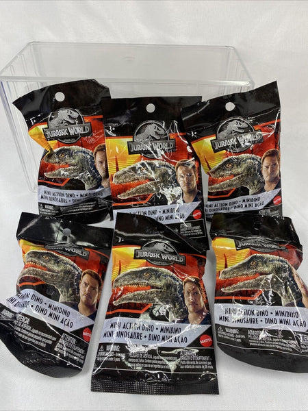 (6) Jurassic World Mini Dino Action Figure blind bag Surprise Mystery Collect