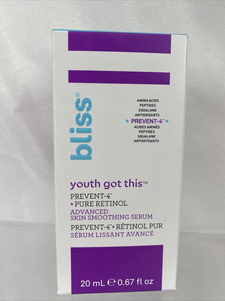 Bliss Youth Got This Prevent-4 Retinol Wrinkle Advanced Smoothing Serum .67oz