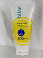 Bliss Block Star Invisible Daily Sunscreen SPF 30 100% Mineral 1.4oz 10/23