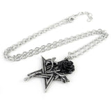 Alchemy Gothic P715  Ruah Vered Pendant Necklace Star Rose Pentagram IN HAND