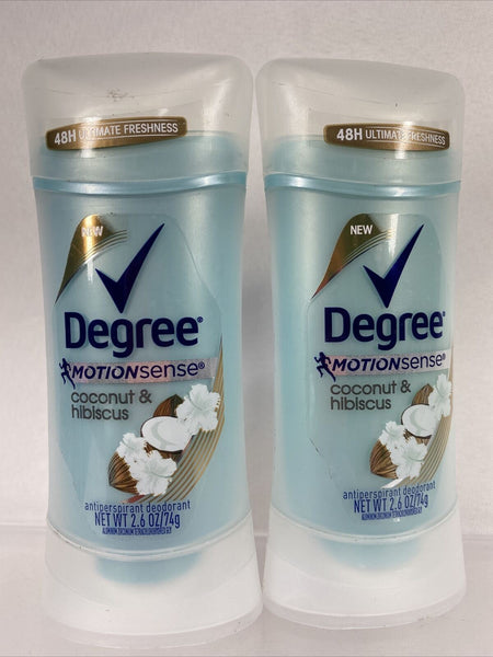 (2) Degree Women Motion Sense Antiperspirant Coconut Hibiscus 2.6Oz 1/23