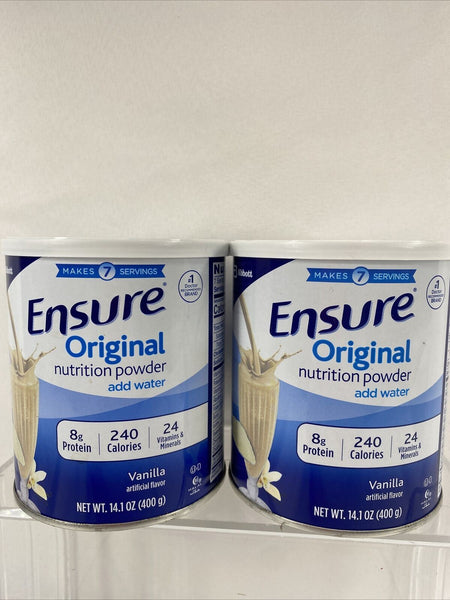(2) Ensure Original Nutrition Shake Powder Meal Replacement VANILLA 14 oz