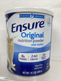 (2) Ensure Original Nutrition Shake Powder Meal Replacement VANILLA 14 oz