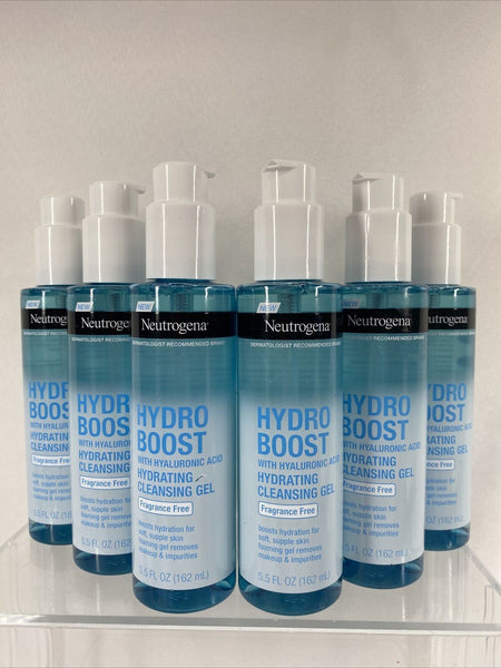 (6) Neutrogena Hydro Boost Hydrating Cleansing Gel Frag Free ￼Hyaluronic￼ 5.5oz