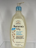 Aveeno Baby Daily Moisture Wash shampoo Body hair sensitive￼ Natural Oat 18 0Z￼