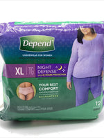 Depend XL Night Defense Incontinence Overnight Underwear for Women 12 Ct