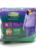 Depend XL Night Defense Incontinence Overnight Underwear for Women 12 Ct