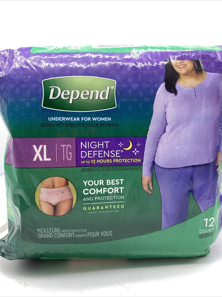 Depend XL Night Defense Incontinence Overnight Underwear for Women 12 Ct