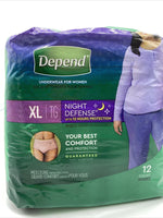 Depend XL Night Defense Incontinence Overnight Underwear for Women 12 Ct