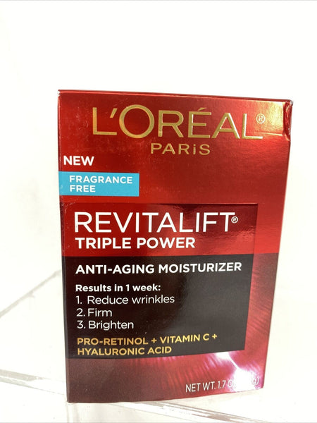 L'Oreal FRAG FREE Revitalift Triple Power Anti Aging Moisturizer Wrinkle ￼1.7oz